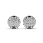 Round Disc Silver Stud Earrings