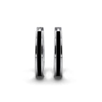 Single Line Huggie Hoop Silver Earrings 15mm