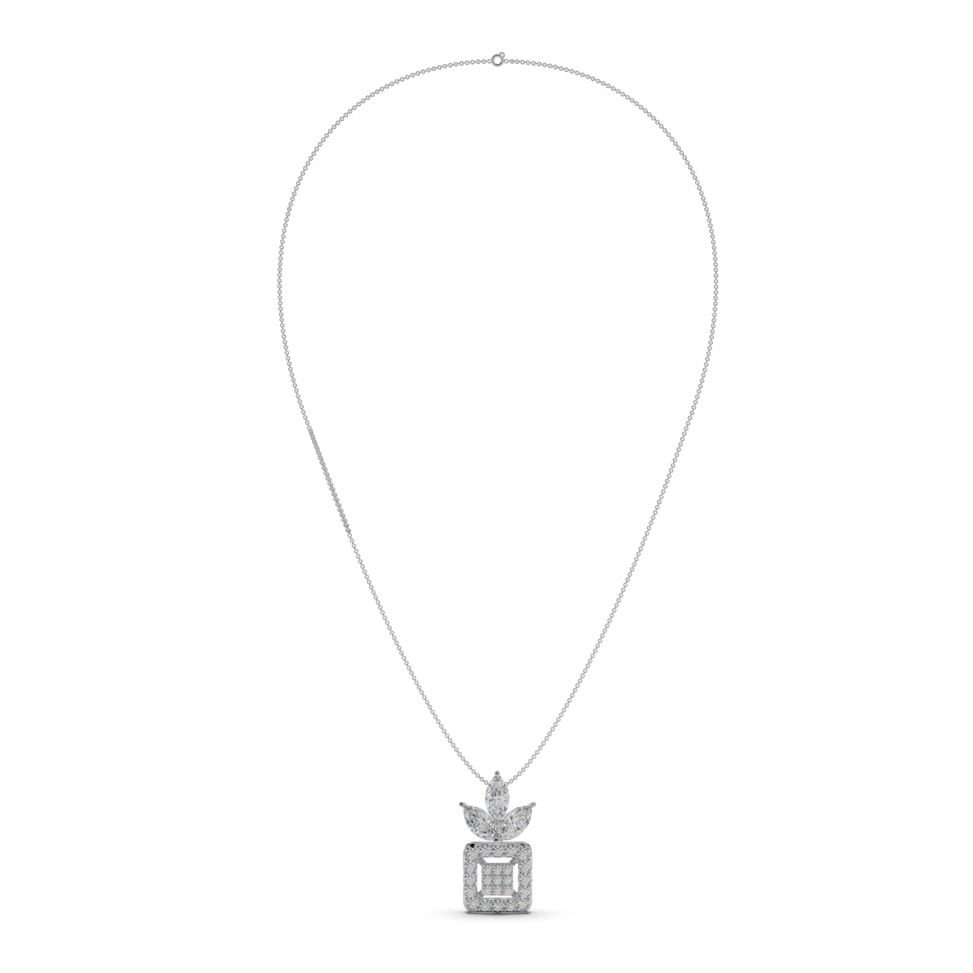 Floral Geos Silver Pendant