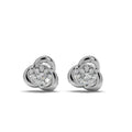 Swirl Element Solitaire Stud Earrings