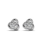 Swirl Element Solitaire Stud Earrings
