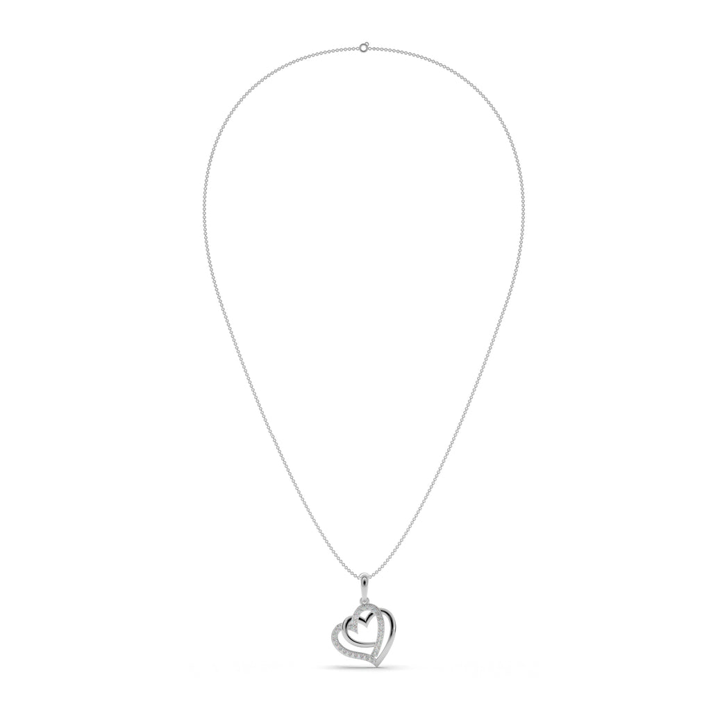 Intertwined Heart Silver Pendant
