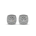 Cushion Cut Halo  Stud Earrings