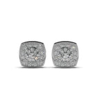 Cushion Cut Halo  Stud Earrings