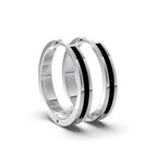 Single Line Huggie Hoop Silver Earrings 16mm