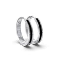 Single Line Huggie Hoop Silver Earrings 15mm