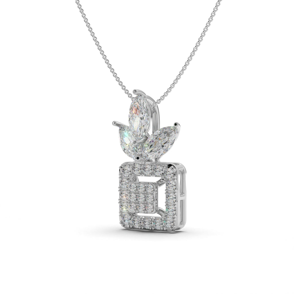 Floral Geos Silver Pendant