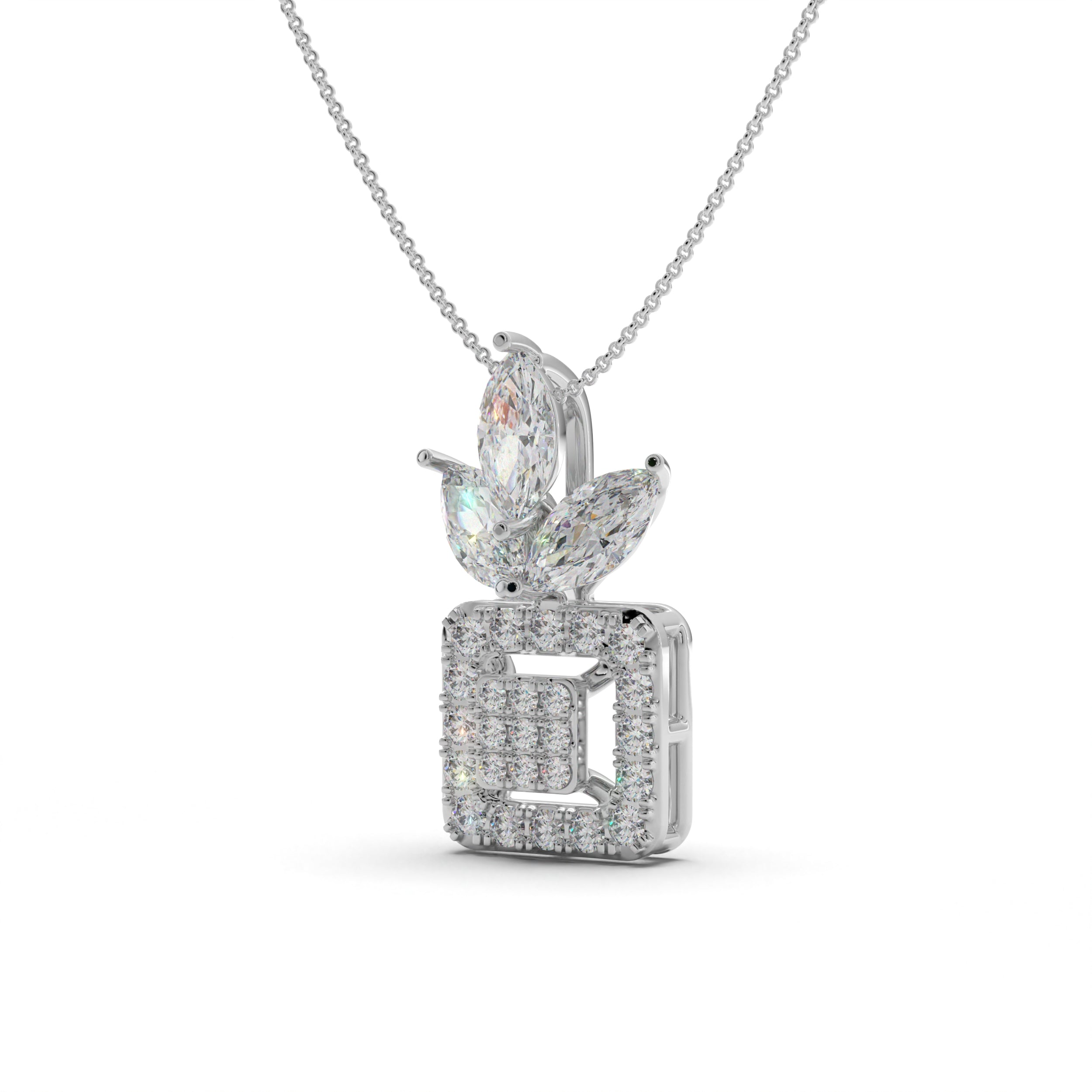 Floral Geos Silver Pendant