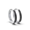 Double Line Huggie Hoop Silver Earrings 15mm