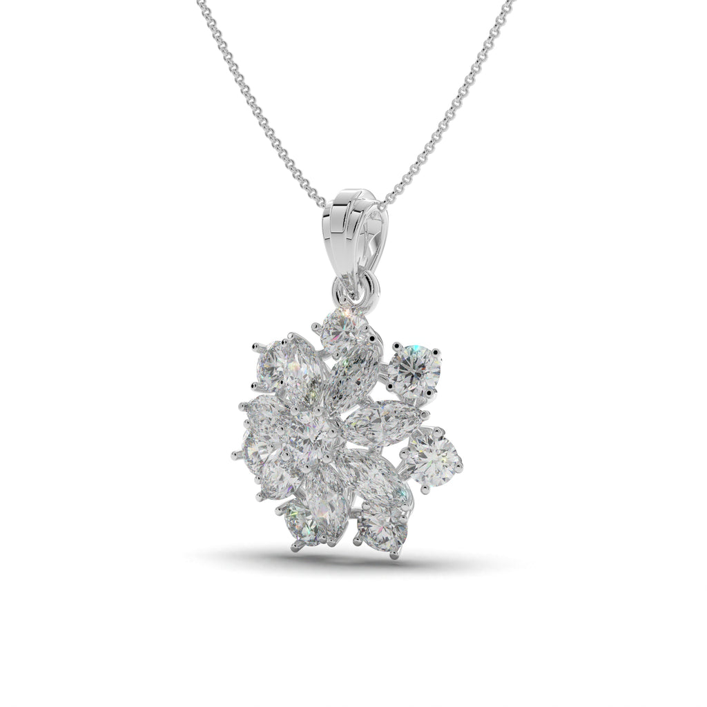 Cluster Floret Silver Pendant