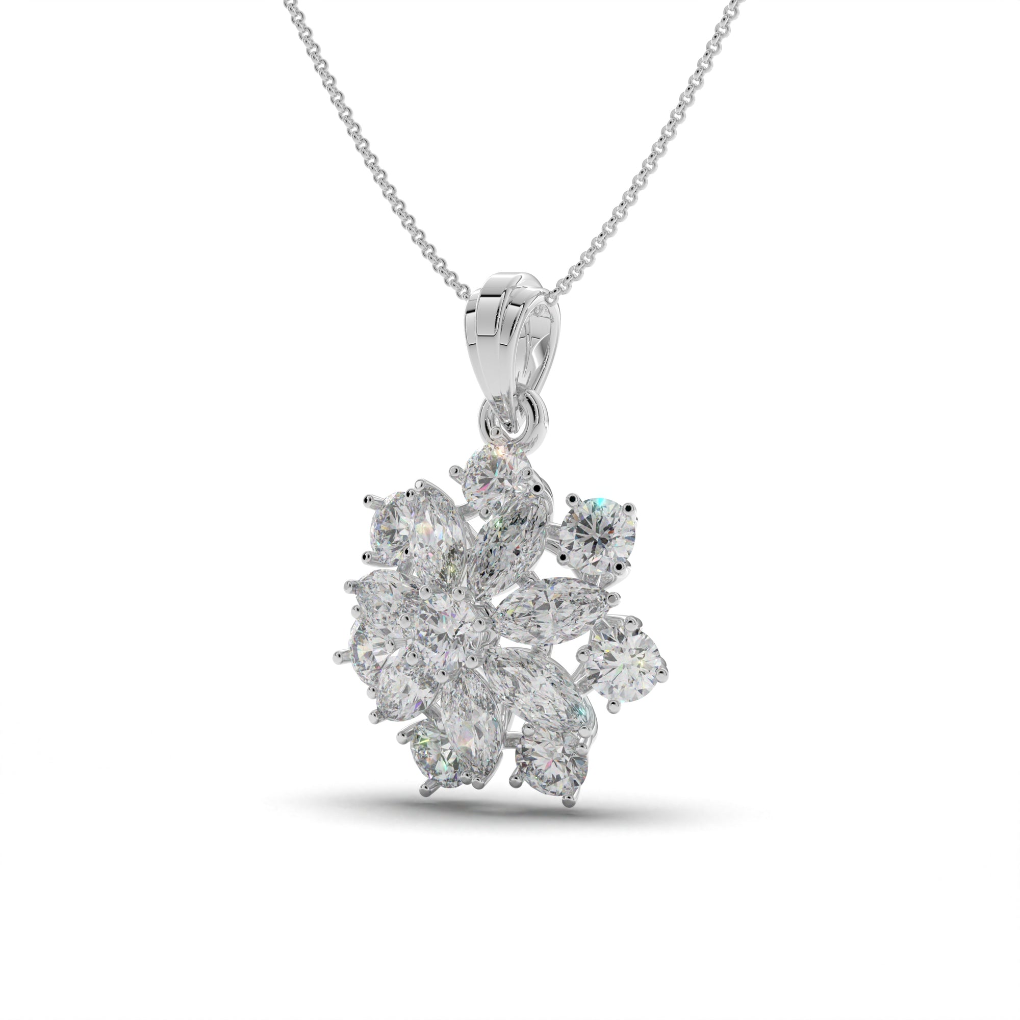 Cluster Floret Silver Pendant