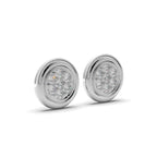 Round Disc Silver Stud Earrings