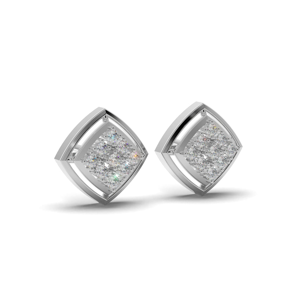 Twin Cluster Silver Studs Earring