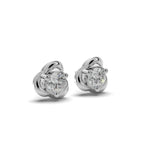 Swirl Element Solitaire Stud Earrings