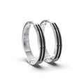 Double Line Huggie Hoop Silver Earrings 16mm