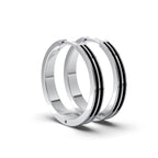 Double Line Huggie Hoop Silver Earrings 17mm
