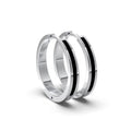 Single Line Huggie Hoop Silver Earrings 17mm