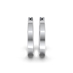Single Line Huggie Hoop Silver Earrings 17mm