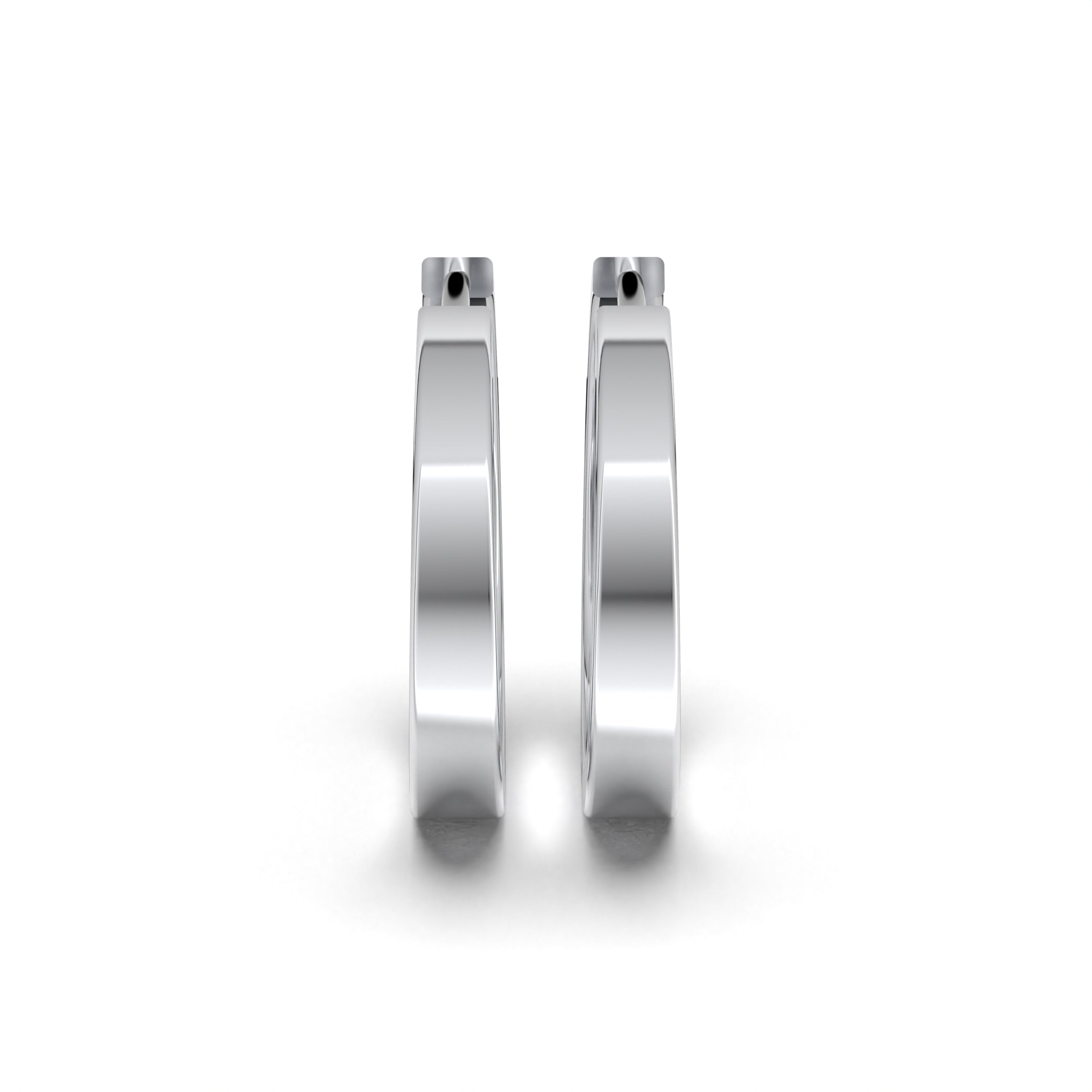 Single Line Huggie Hoop Silver Earrings 17mm