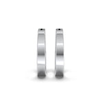 Single Line Huggie Hoop Silver Earrings 15mm