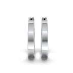 Single Line Huggie Hoop Silver Earrings 16mm