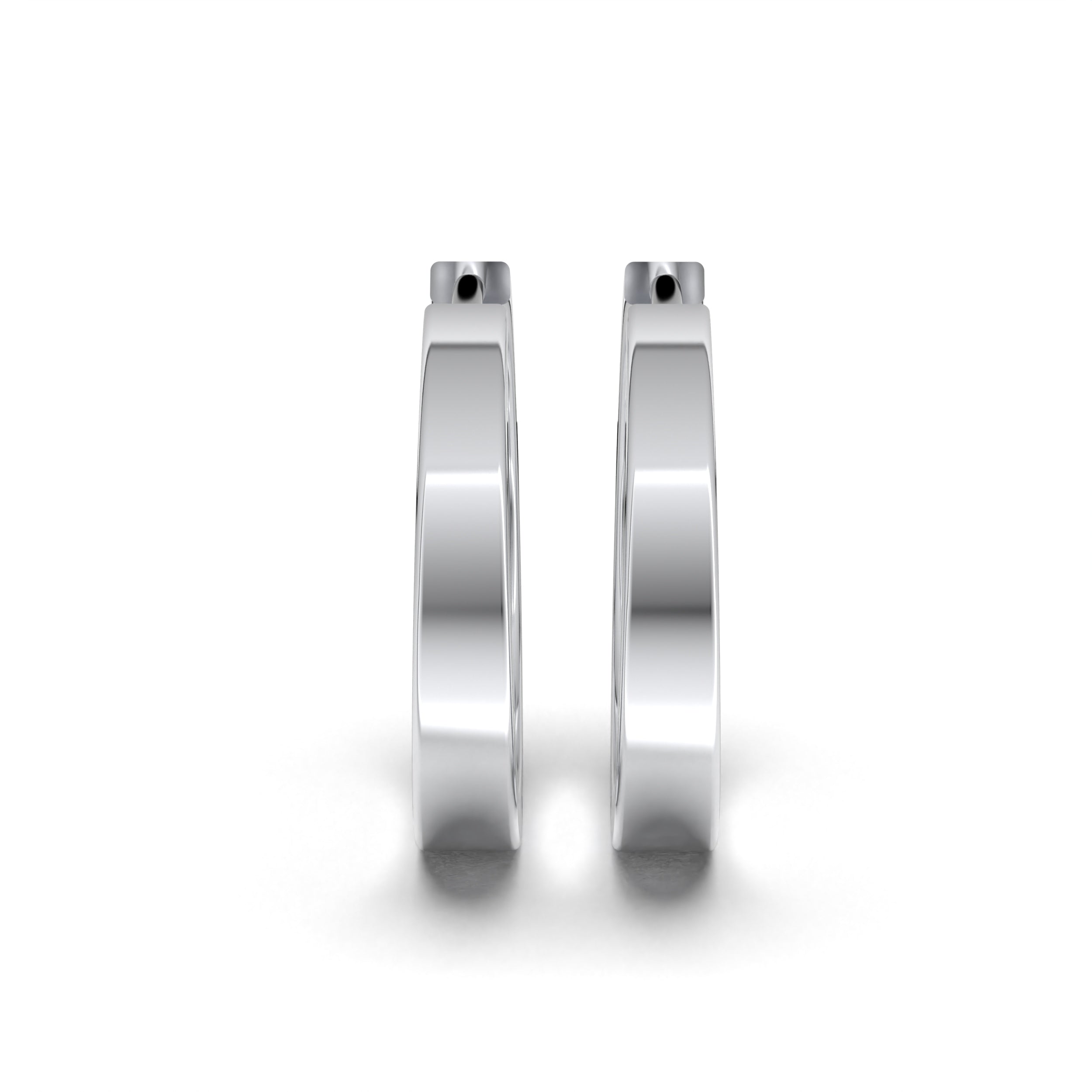 Single Line Huggie Hoop Silver Earrings 16mm