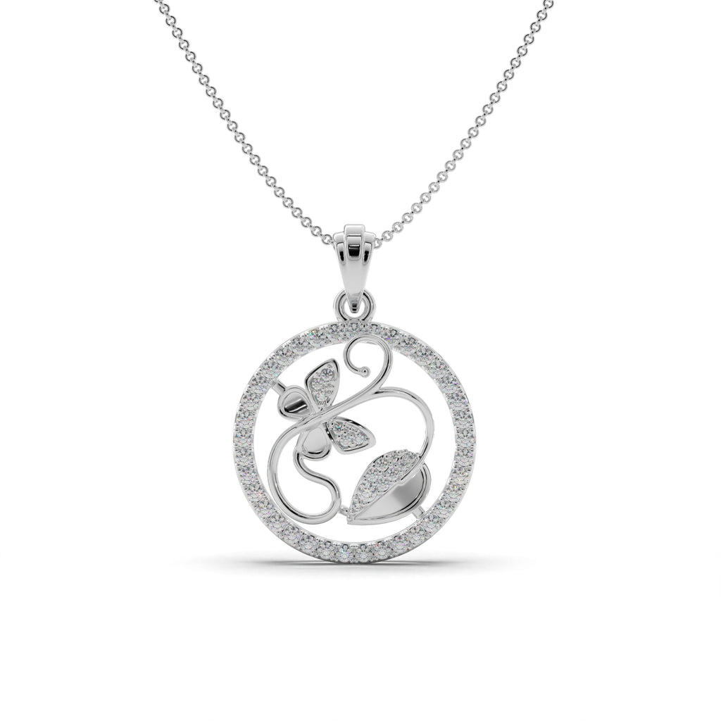 Leaf Motif Silver Pendant