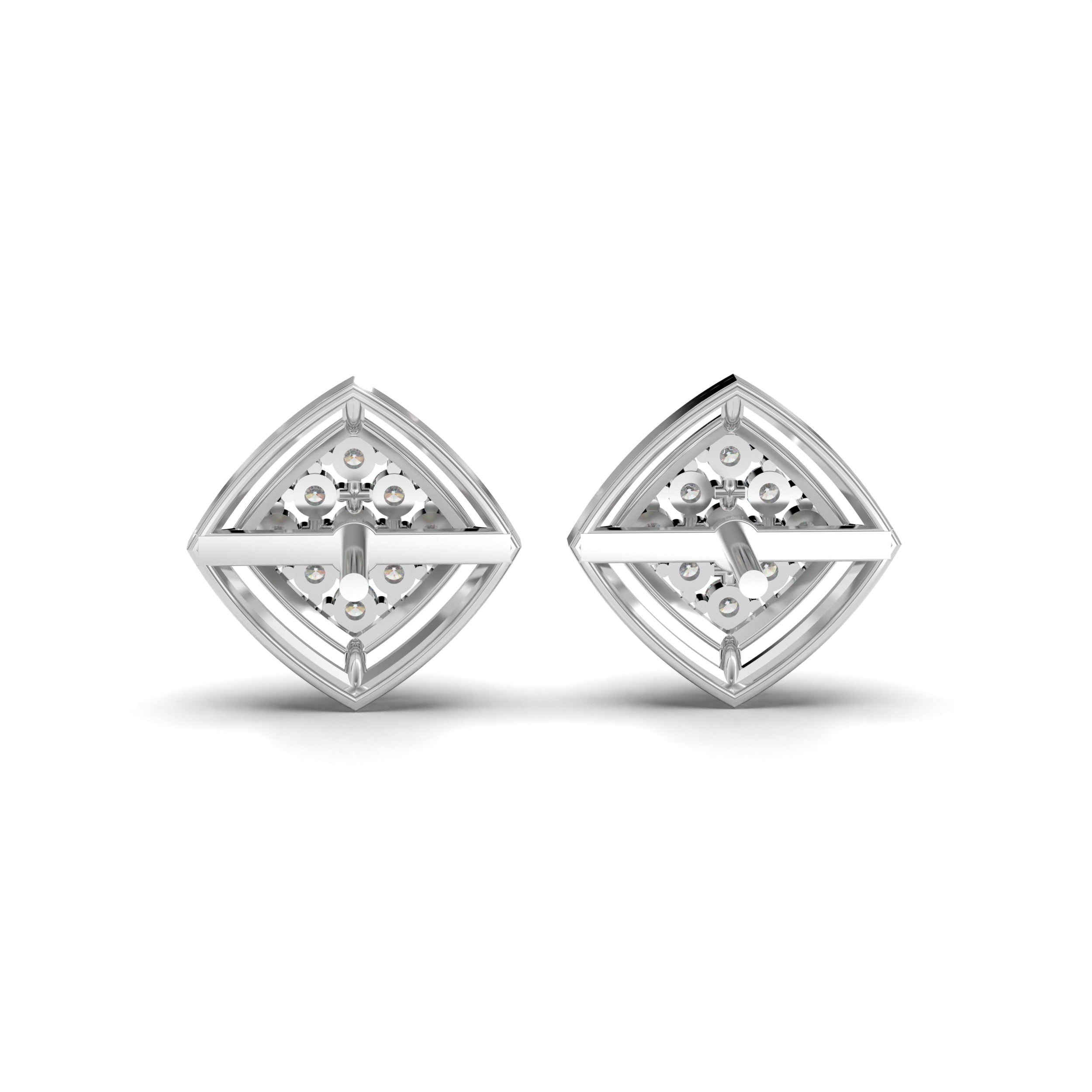Twin Cluster Silver Studs Earring