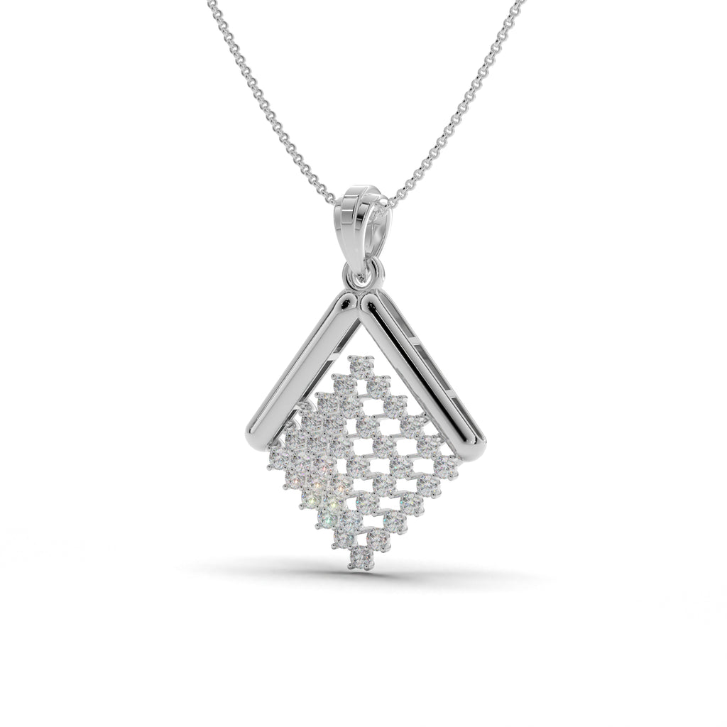 Geometric Square Silver Pendant