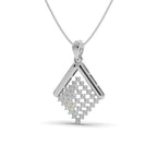 Geometric Square Silver Pendant