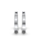 Double Line Huggie Hoop Silver Earrings 15mm