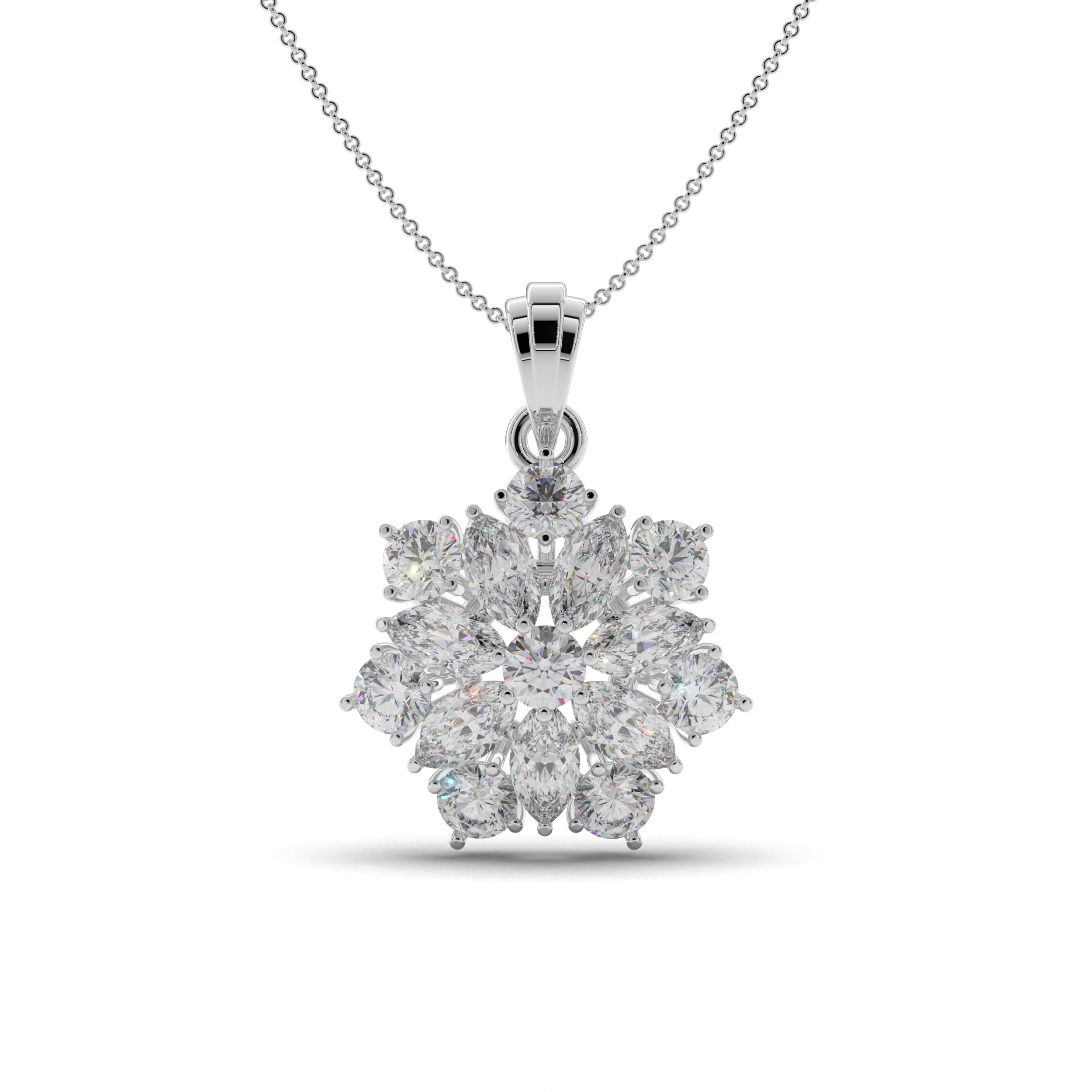 Cluster Floret Silver Pendant