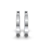 Double Line Huggie Hoop Silver Earrings 17mm