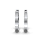 Double Line Huggie Hoop Silver Earrings 16mm