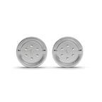 Round Disc Silver Stud Earrings