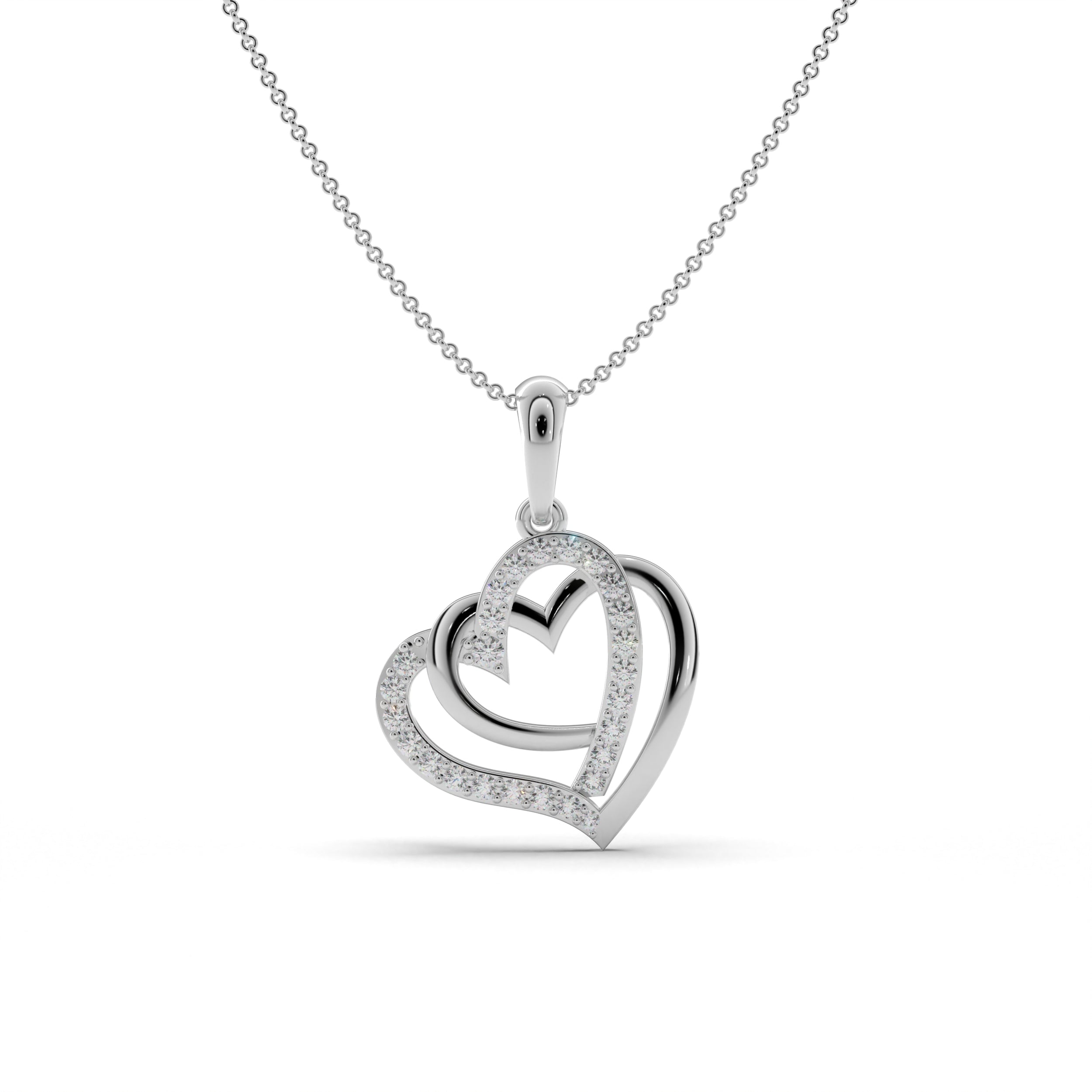 Intertwined Heart Silver Pendant
