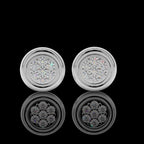 Round Disc Silver Stud Earrings