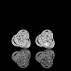 Swirl Element Solitaire Stud Earrings