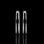 Single Line Huggie Hoop Silver Earrings 17mm