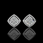 Twin Cluster Silver Studs Earring