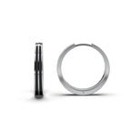 Double Line Huggie Hoop Silver Earrings 16mm
