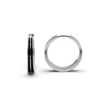 Double Line Huggie Hoop Silver Earrings 15mm