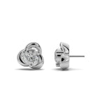 Swirl Element Solitaire Stud Earrings