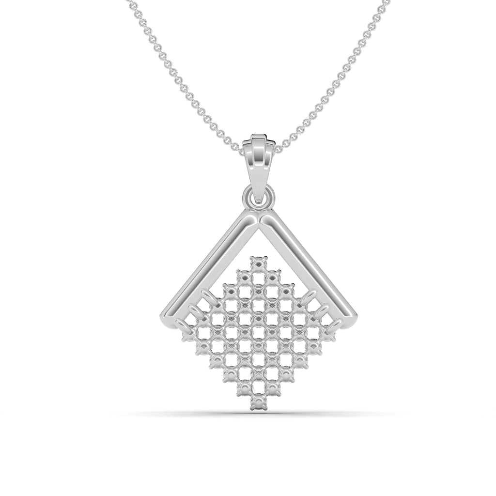 Geometric Square Silver Pendant