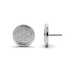 Round Disc Silver Stud Earrings