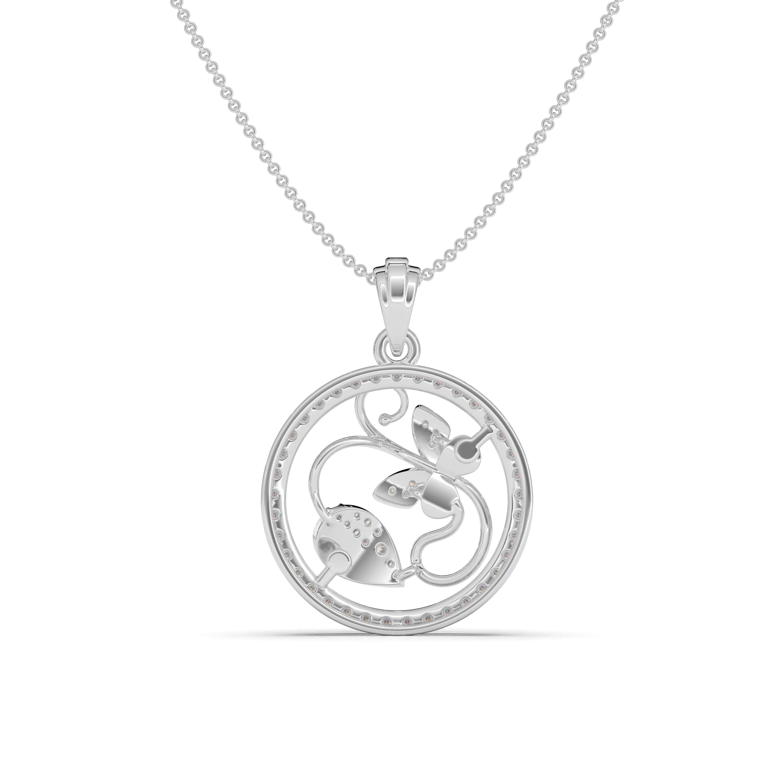 Leaf Motif Silver Pendant