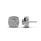 Cushion Cut Halo  Stud Earrings