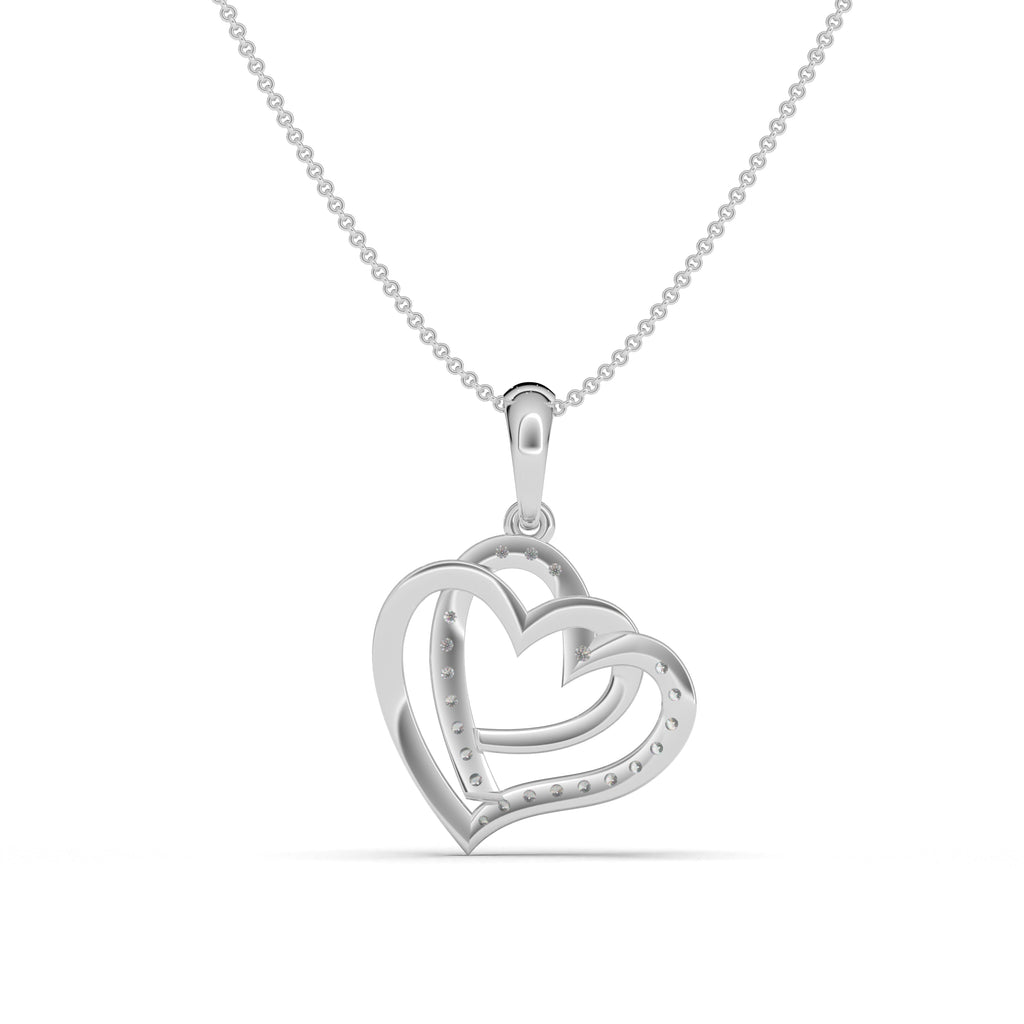 Intertwined Heart Silver Pendant