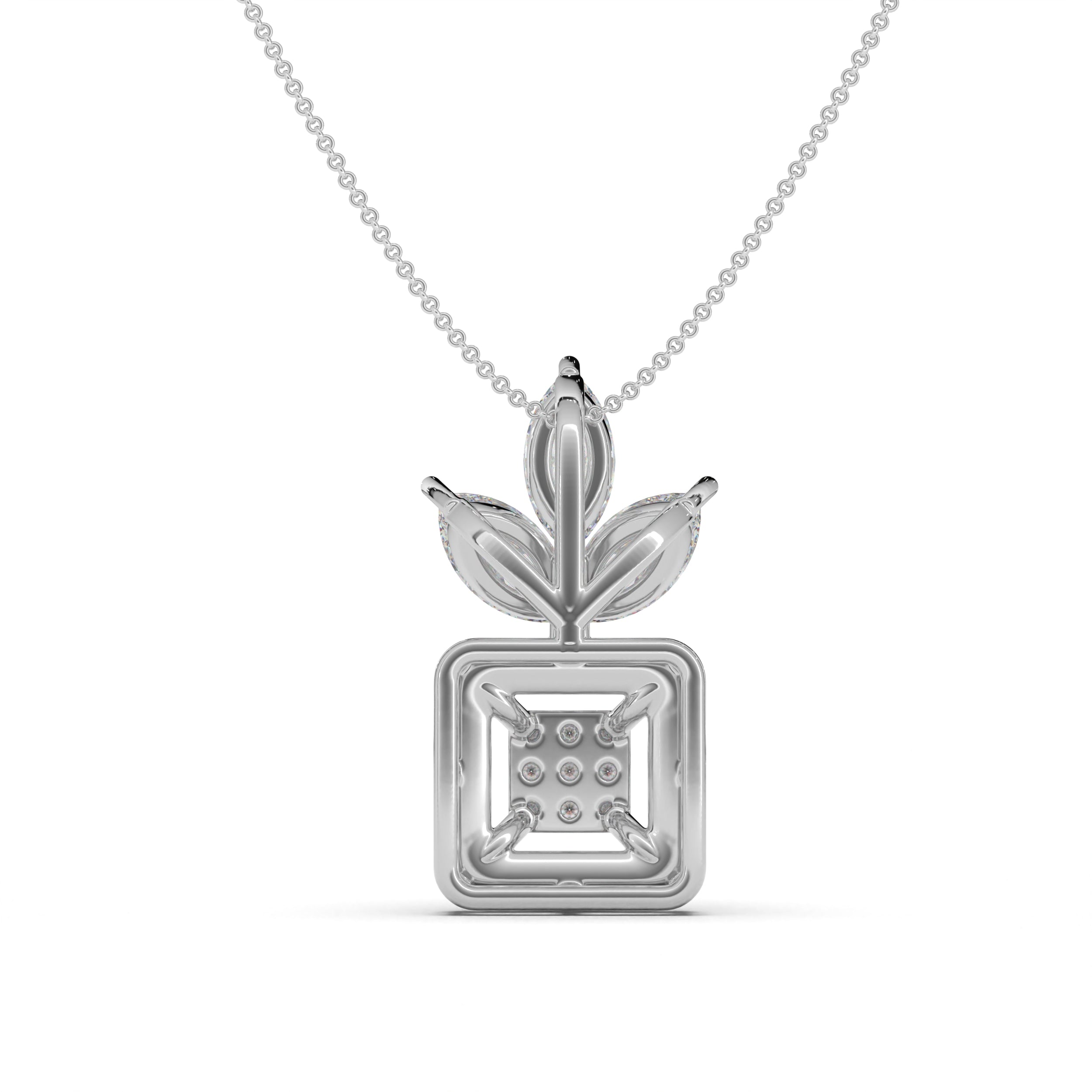 Floral Geos Silver Pendant