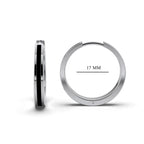 Single Line Huggie Hoop Silver Earrings 17mm